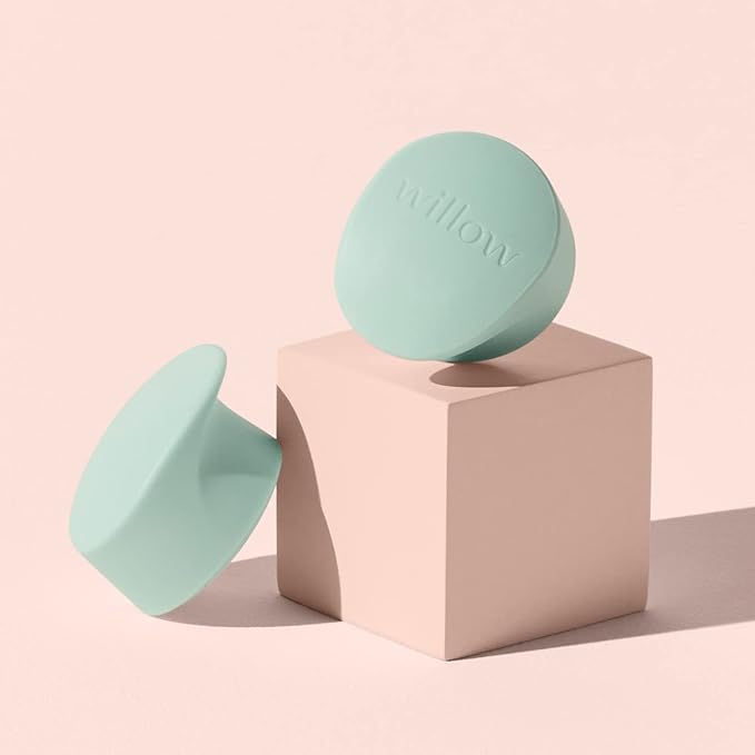 Willow Go - Hands Free Breast Pump - Wearable Breastfeeding Pump - Portable, Electric, Cordless, & 9 Levels of Hospital Grade Suction Strength - Postpartum Essentials - Duckbill Valve - 2pk