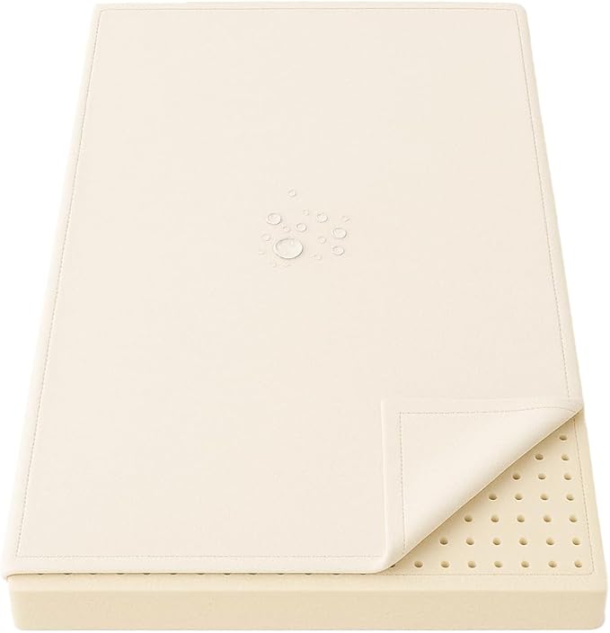 Organic Cotton Crib Mattress Protector - Water Resistant Flat Sheet Liner Pad, Skin Friendly, Chemical-Free Pure Cotton [GOTS-Certified] for Mini Sleeper (31"x18") - Made in USA