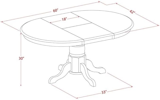 East West Furniture AVT-LWH-TP Avon Dining Room Table - Image 3