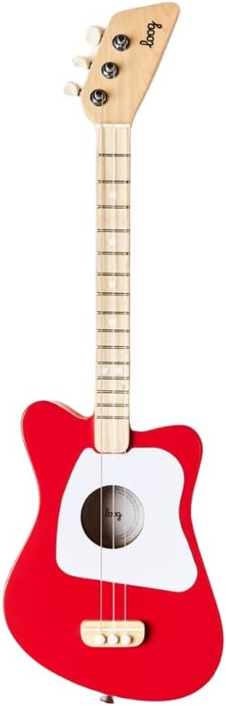 Loog Mini Acoustic kids Guitar for Beginners 3-strings Ages 3+ Learning app and lessons included Red