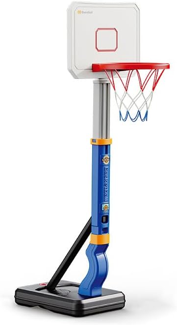 Toddler Basketball Hoop, Adjustable Height 2.3-4.5ft Baby Basketball Goal Set with 4 Balls & Pump, Backyard Poolside Basketball Toy for Boys & Girls Birthday Gift, Blue