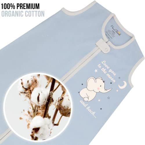 Baby Sleep Sack 1.0 TOG, Organic Cotton Baby Wearable Blanket with Two-Way Zipper, Swaddle Transition Baby Sleeping Bag, All-Season Sleep Sack for Newborn Infant Toddler Boy Girl, 18-24 Months, 1-Pack