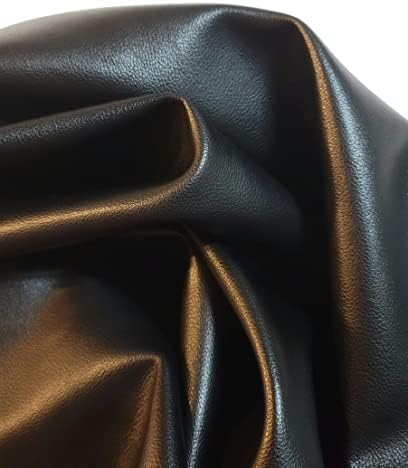 Black Lambtouch 0.8 mm Soft Faux Vegan PU Leather by The Yard Synthetic - Image 5