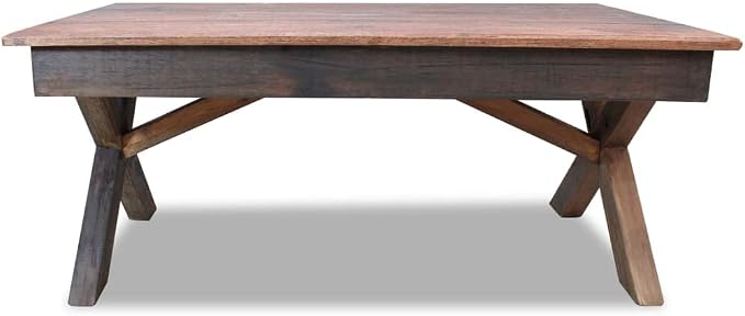 Rustic Farmhouse Coffee Table Handmade from Reclaimed Mixed Woods, 43.3 inch by Unknown