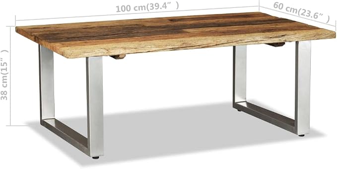 Coffee Table Solid Reclaimed Wood 39.4"x23.6"x15", End Tables, Living Table - Image 2