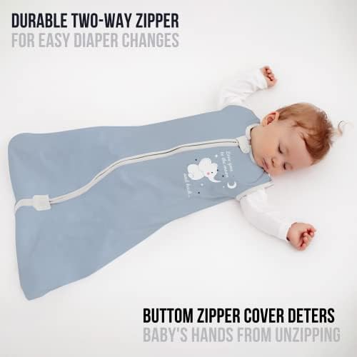 Baby Sleep Sack 1.0 TOG, Organic Cotton Baby Wearable Blanket with Two-Way Zipper, Swaddle Transition Baby Sleeping Bag, All-Season Sleep Sack for Newborn Infant Toddler Boy Girl, 12-18 Months, 1-Pack