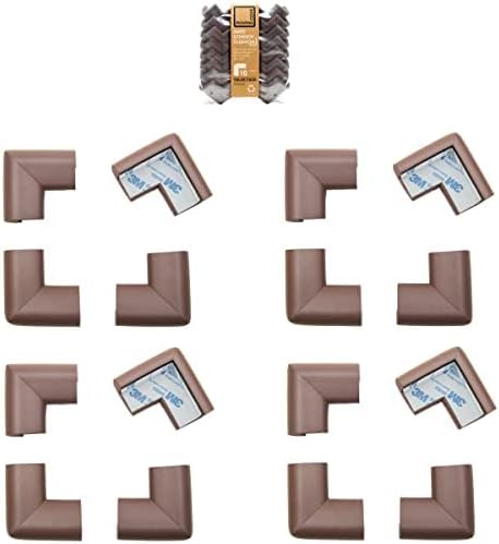 Roving Cove HeftyFit Corner Protector for Baby (16 Large Corners), Heavy-Duty Soft Rubber Foam Furniture Corner Bumper Guards, 3M Adhesive Pre-Taped, Coffee Brown
