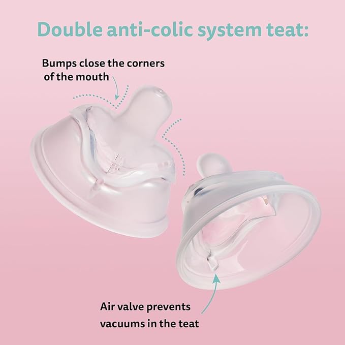 Herobility Double Anti-Colic Silicone Nipples, Baby Bottle Teats, Breast Like Shaped Nipples - Fits Herobility's & Eco Baby Bottles | Pack of 2 (Extra Large Size)