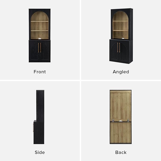 mopio Blake Tall Display Cabinet, Kitchen Buffet Pantry Cupboard, Trophy - Image 6