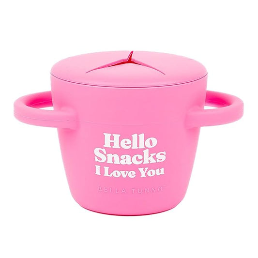 Snack Cups for Toddlers by Bella Tunno, Silicone Spill Proof Food Container with Lid, Babies & Kids 6-12 Months, Hello Snacks