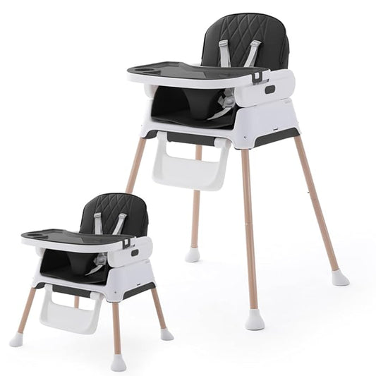 3 in 1 Baby High Chair,Adjustable Convertible Baby High Chairs for Babies and Toddlers,Black