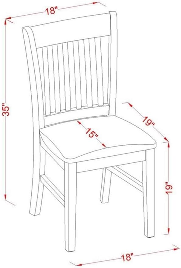East West Furniture NDNO5-MAH-C 5 Piece Kitchen Table Set - Image 6