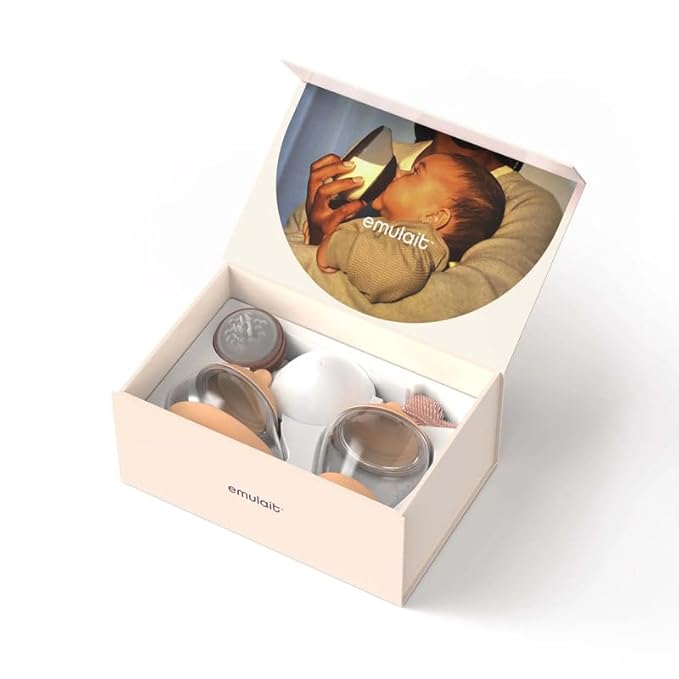 Baby Bottle Starter Kit Includes 2 Bottles 2 Nipples 2 Caps 2 Lids 2 Responsive Flow Valves, Cleaning Brush - Light - Shape 3-RFV