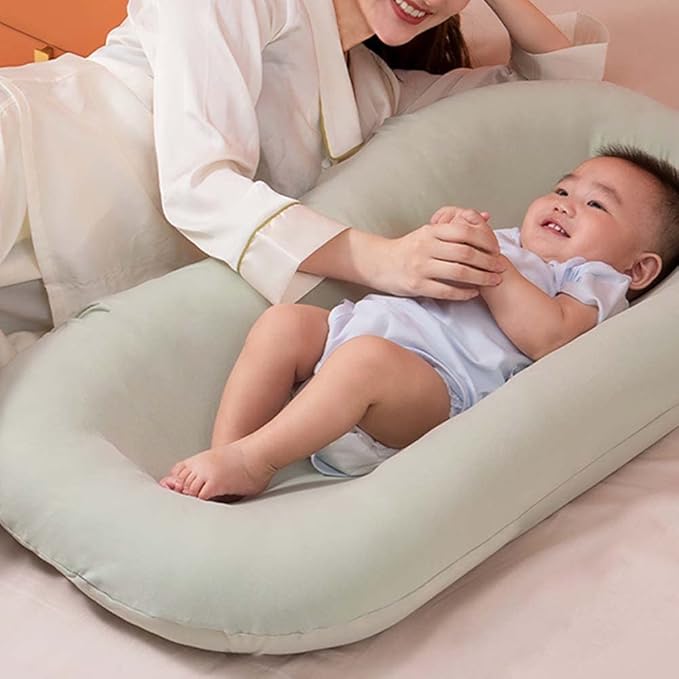 Baby Lounger Pillow, Infant Lounger for 0-24 Months, Soft Cotton and Portable Baby Lounger for Home (Brown)