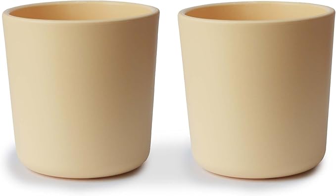 mushie Dinnerware Cups For Kids | Made in Denmark, Set of 2 (Daffodil)