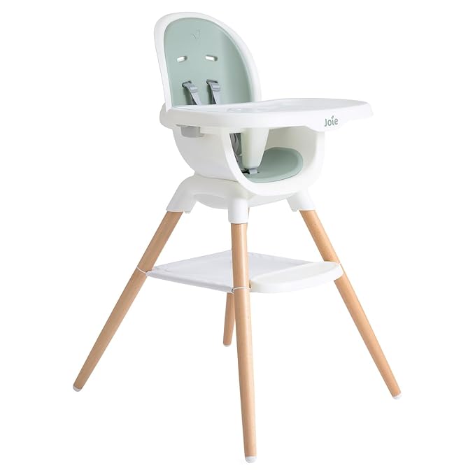 Joie Chai Multi-Mode Highchair - European Beech Wood, Convertible, 9+ Modes, Birth up to 60 lb. (Mist)