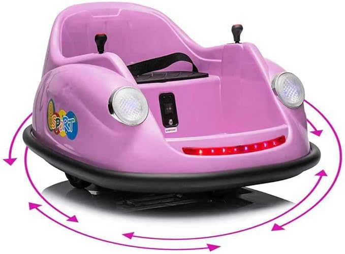 12V Bumper Car for Toddlers, Electric Toy Ride on Battery Car with Kids W/Parent Remote Control, 2-Speed, 360 Degree Spin, Music & LED Lights for Kids, Purple