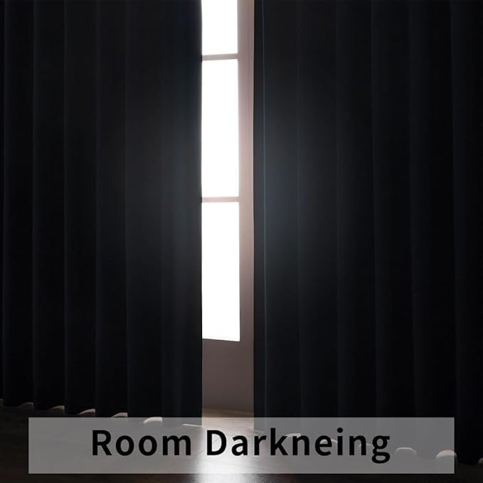 Joydeco Custom Blackout Curtains for Bedroom, 1 Panel Room Darkening Curtains & Drapes for Living Room Window Rod Pocket Back Tab (Custom Size,Navy Blue)