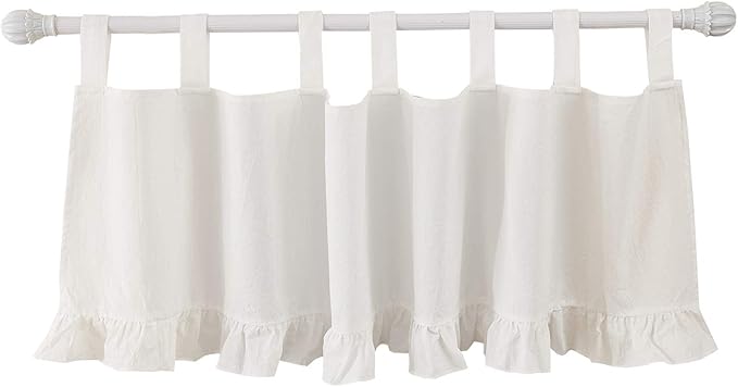 Brandream Baby Crib Bedding Set for Girls Boys Gender Neutral Boho Bohemian Farmhouse Chic Ruffle 6-Piece Nursery Bedding Set - 100% Washed Cotton Cream White