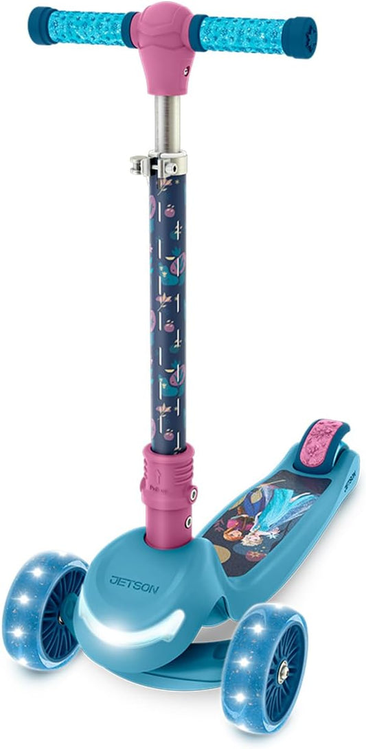 Jetson Character Kids Kick Scooter, LED Lights on Stem & Light-Up Wheels, Lightweight Frame, Height-Adjustable Handlebar, Lean-to-Steer System, Easy-Fold Mechanism