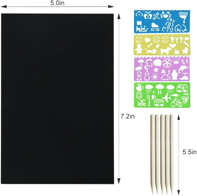 FUNNYB&G Rainbow Scratch Paper Art for Kids - 100 Pcs Magic Rainbow Scratch Paper Off Set Scratch Easter Crafts Arts Supplies Kits Pads Sheets for Party Games Halloween Christmas Birthday Gifts