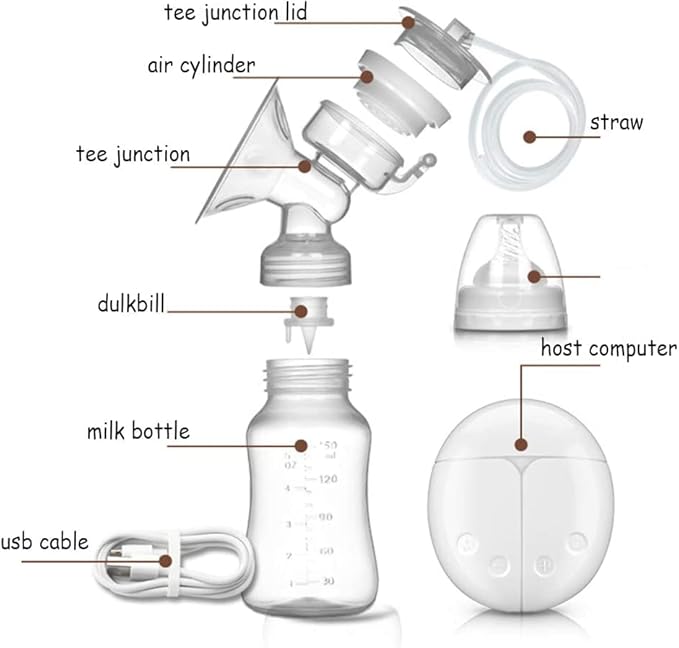 Manual Breast Pump - Automatic Double Electric Breast Pump Extractor De Leche Manual 3 Modes, 9 Levels，White