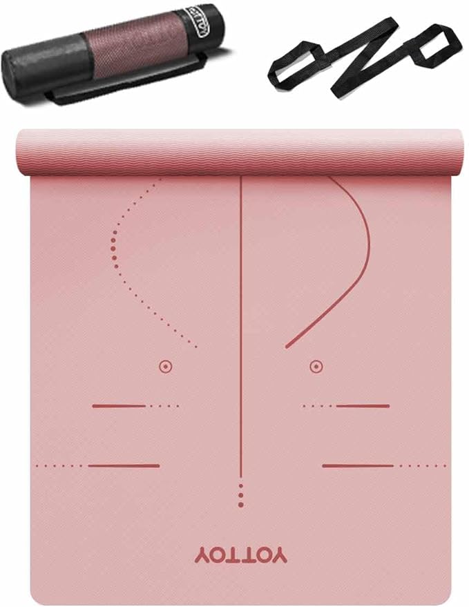 YOTTOY Yoga Mat, 72"x 32"x1/3" Extra Wide Non-Slip Exercise Fitness Yoga Mats,Eco-Friendly TPE Exercise Mats for Women Men Home Workout with Strap Bag