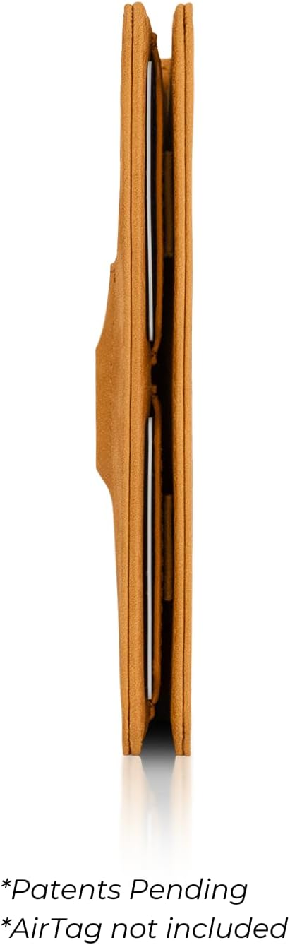 Kings Loot Passport Holder Wallet | RFID Protected Leather Travel Wallet with Built-in Trackable Holder | Holds 1-6 Cards & Passport | Slim & Stylish Wallets (Cognac)