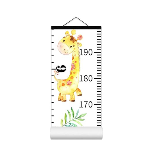 Baby Growth Chart for Wall - Height Chart for Kids Nursery Decor Wall Hanging Measurement Ruler with Black Wood Scroll Toddlers Room Decor Birthday Christmas Gifts for Boys Girls 79"X7.9" (Giraffe)
