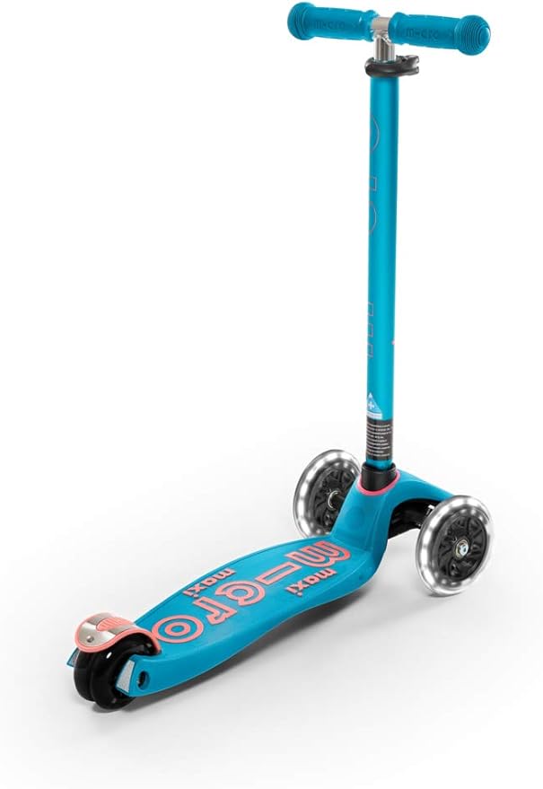 Micro Kickboard - Maxi Deluxe LED - Three Wheeled, Lean-to-Steer Swiss-Designed Micro Scooter for Kids with Motion-Activated Light-Up Wheels for Ages 5-12 …