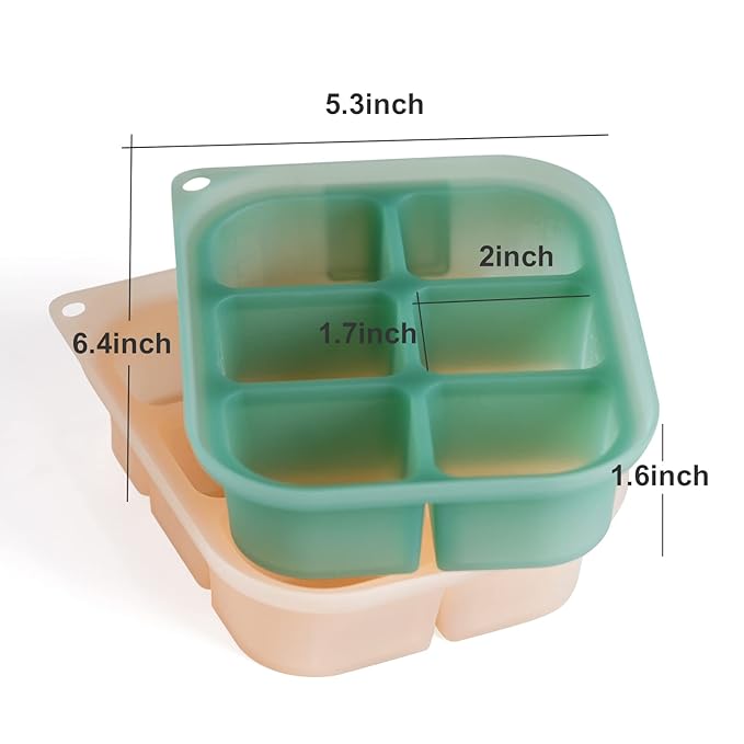 haakaa Silicone Baby Food Tray - Breastmilk Homemade Baby Food Mold - Baby Fresh Food Freezer Tray - Ice Cube Tray - - 4m+ Baby Toddler Kid - Blush