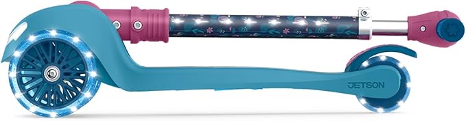 Jetson Character Kids Kick Scooter, LED Lights on Stem & Light-Up Wheels, Lightweight Frame, Height-Adjustable Handlebar, Lean-to-Steer System, Easy-Fold Mechanism