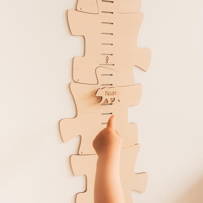 Personalized Wooden Growth Chart for Kids – Height Ruler Wall Decor for Nursery, Toddler, Baby & Family – Custom Name Growth Chart – Wooden Kids Height Measurement Ruler (Plywood)