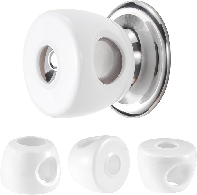 Inaya Baby Proofing Door Knob Cover (4 Pack) - Prevent Children from Opening Doors, Fit Most Round Knobs - Door Knob Safety Cover for Kids, Child Proof Door Lock, Child Proof Door Locks - White
