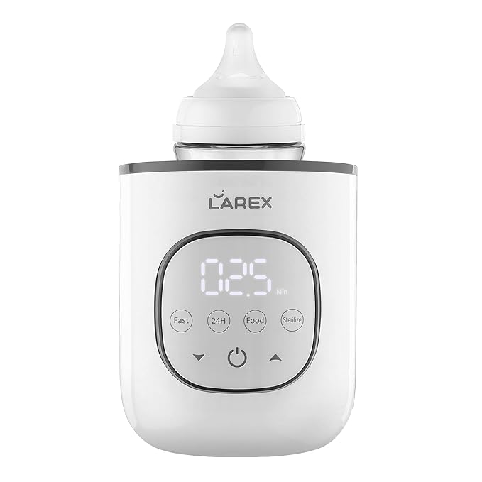LAREX Bottle Warmer, Fast Baby Bottle Warmer for Breastmilk and Formula, with Timer and Accurate Temp Control, 8 in 1 Baby Milk Warmer BPA Free with Digital Display, Bottle Warmers for All Bottles