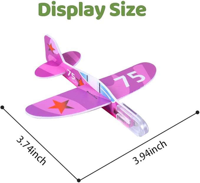 Manmel 50 Pcs Foam Gliders Planes Toys for Kids, Paper Airplane, Party Favors Goodie Bag Stuffers, Outdoor Flying Toys, Bulk for Classroom Prizes Boys and Girls