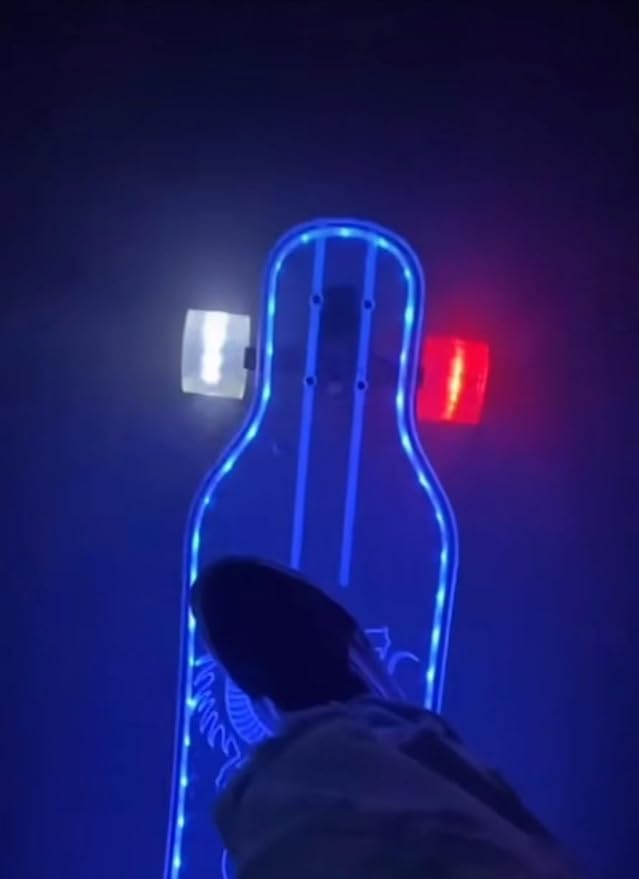 Clear Longboard Skateboard - Transparent Acrylic Long Boards with Light-Up LED Wheels for Smooth Rides - Ride The Streets in Style with Longboard Built for Beginners & Pros Alike