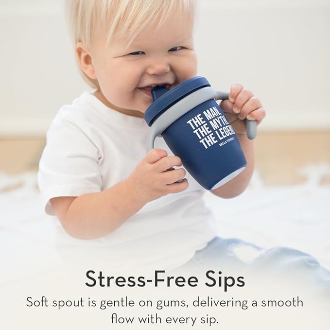 Bella Tunno Sippy Cup, Set of 2 Silicone Training Cups with Transition Handles for Infants, Toddlers & Kids, Babies 6-12 Months & Toddlers 1-3 Years, Boys & Girls, Drink & Hooray, 8 oz