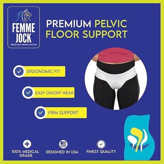 Patented Women’s Pelvic Floor Orthotic Support Belt ― Uterus Pain Relief Girdle for Dropped Bladder, Vulvar Varicosities, Postpartum Recovery, SPD | Low Waist - SAPPHIRE BLUE - L