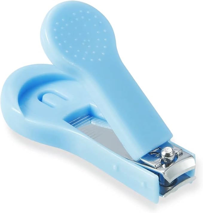 PandaEar Baby Healthcare & Grooming Kit - Baby Safety Set Comb, Brush, Finger Toothbrush, Nail Clippers, Scissors, Nasal Aspirator - Nursery Care Kit (Blue)