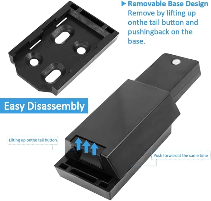 Heavy Duty Push to Open Door Latch, 2 Pack Black Magnetic Push Latches, Hidden Push Touch Latch Hardware for Push to Open Cabinet, Magnetic Door Catch for Cabinet Drawer Wardrobe Kitchen Door