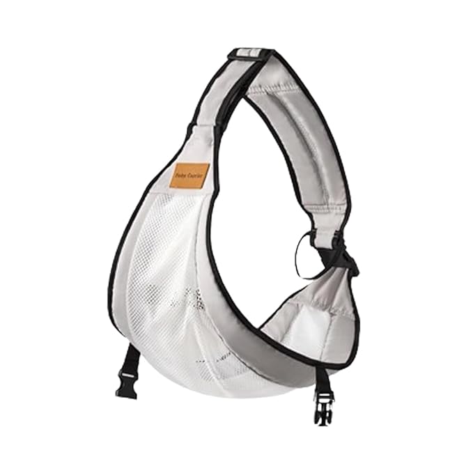 Baby Sling Carrier Toddler Carrier One Shoulder Adjustable Shoulder Strap Labor-Saving Baby Sling 10-45lbs(Grey,Mesh)