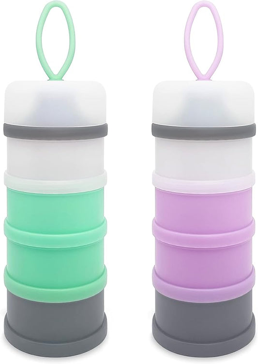 Baby Formula Dispenser, Formula Container, Portable Milk Powder Dispenser Container, Baby Feeding Travel Storage Container, Non-Spill Stackable Baby Snack Storage Container, BPA Free, 2 Packs