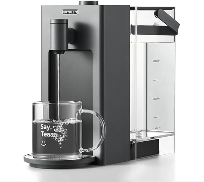 BUYDEEM S9023 Instant Hot Water Dispenser, Countertop Water Boiler & Warmer for Tea, Coffee and Baby Formula, Adjustable 8 Temperatures & 5 Water Outputs, 3L Water Tank(102oz), Dark Gray