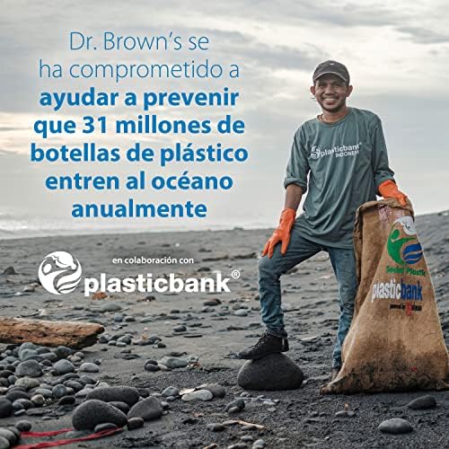 Dr. Brown's Natural Flow Anti-Colic Options+ Narrow Baby Bottle, 4 oz/120 mL, with Level 1 Slow Flow Nipple, 0m+, 4 Bottles