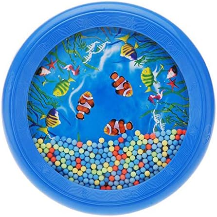 Musfunny Ocean Drum Wave Bead Drum Gentle Sea Sound Music Gift Musical Educational Sea Sound Drum Tool for Kid Child Baby (Blue)