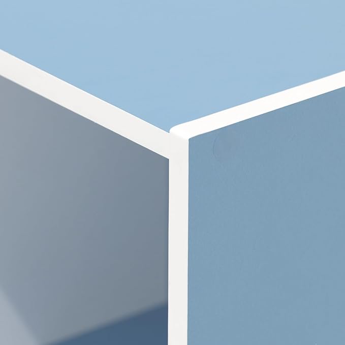 Furinno 3-Tier Open Shelf Bookcase, White/Light Blue 11003WH/LBL