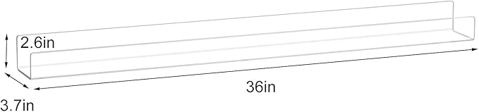 NIUBEE Kids Acrylic Floating Bookshelf 36 Inch,Clear Invisible Wall Bookshelves Ledge Book Shelf,50% Thicker with Screwdriver