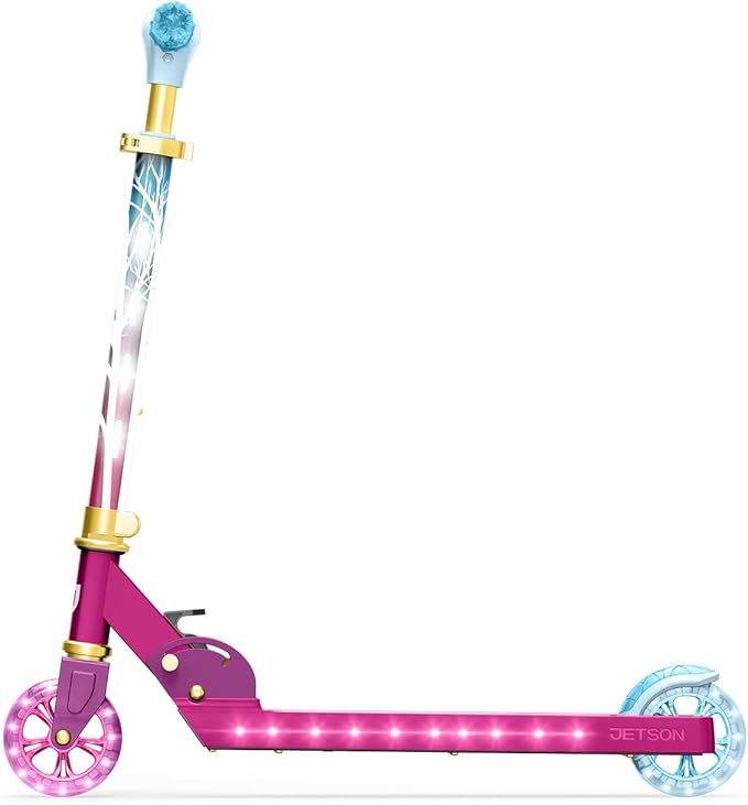 Jetson Character Kids Kick Scooter, LED Lights on Stem & Light-Up Wheels, Lightweight Frame, Height-Adjustable Handlebar, Lean-to-Steer System, Easy-Fold Mechanism