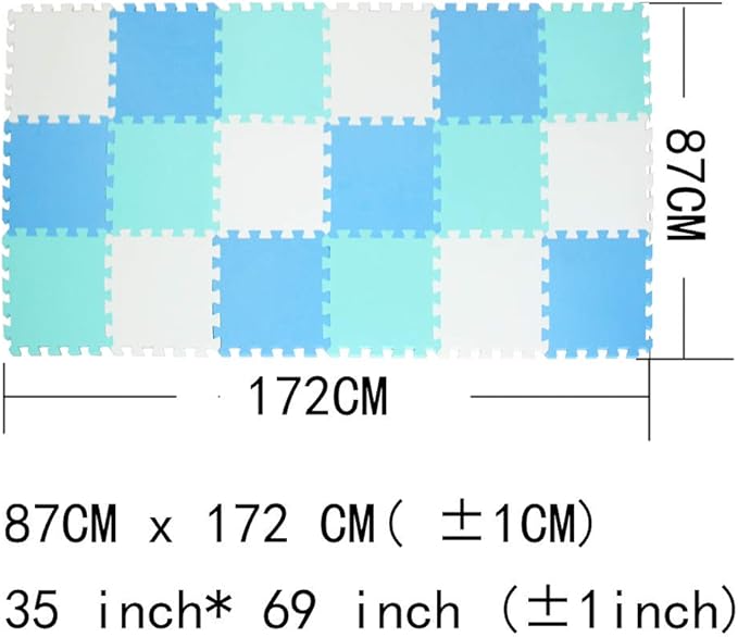 MQIAOHAM® 18 Pieces Puzzle Play Mats, Soft Baby Play Mat, Kids Interlocking Foam Floor Tiles, Toddlers Carpet Playmats G301018-101107108